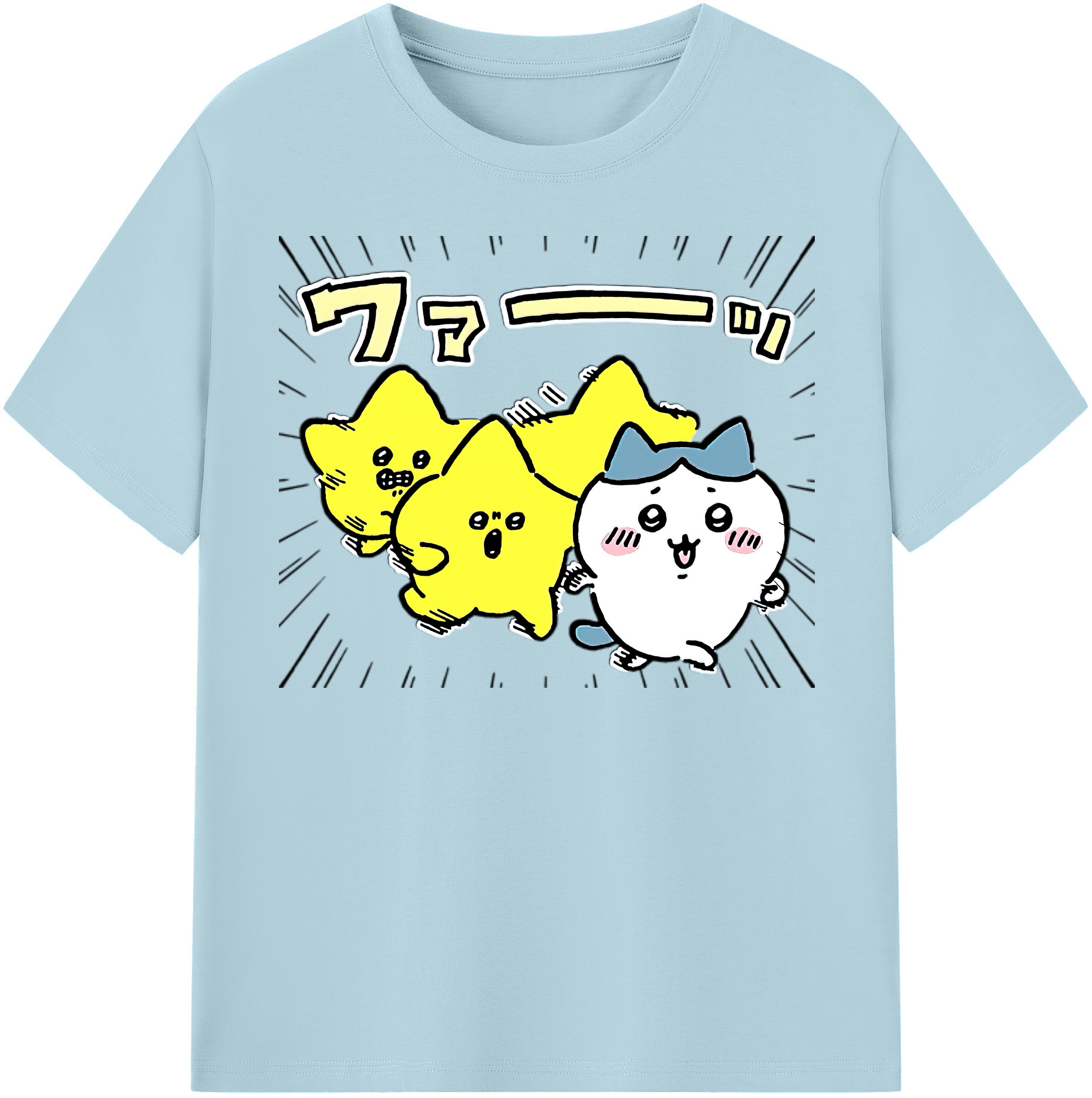 （画像用） ちいかわ 流れ星 Chii-kawa Shooting star 綿100％半袖Tシャツ（フロントプリント）